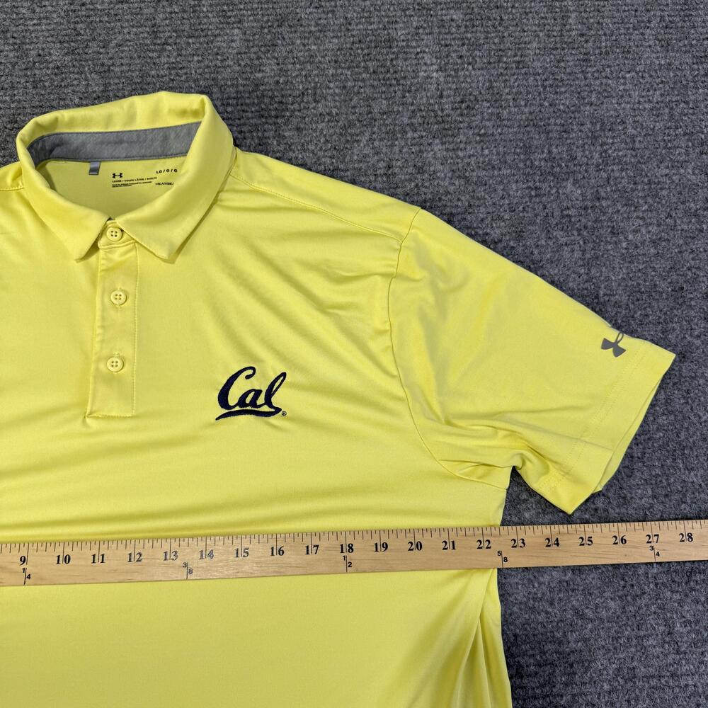 California Golden Bears Polo Shirt Mens Large Yellow NCAA Football Under Armour - Picture 8 of 9